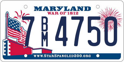 MD license plate 7BM4750