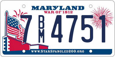 MD license plate 7BM4751