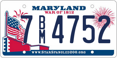 MD license plate 7BM4752