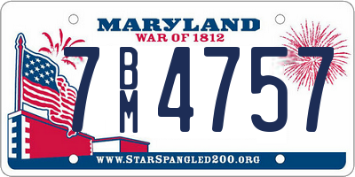 MD license plate 7BM4757