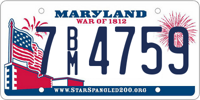 MD license plate 7BM4759