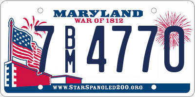 MD license plate 7BM4770