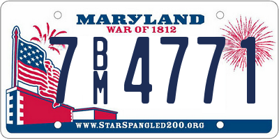 MD license plate 7BM4771