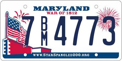 MD license plate 7BM4773