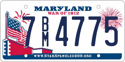 MD license plate 7BM4775