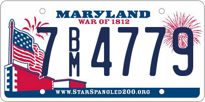 MD license plate 7BM4779