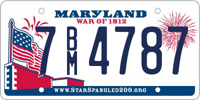 MD license plate 7BM4787