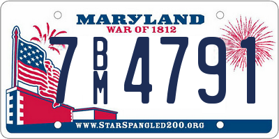 MD license plate 7BM4791