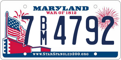 MD license plate 7BM4792