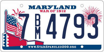 MD license plate 7BM4793