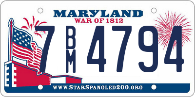 MD license plate 7BM4794