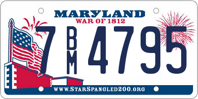 MD license plate 7BM4795