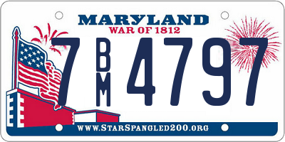 MD license plate 7BM4797