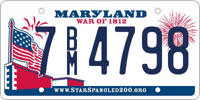 MD license plate 7BM4798