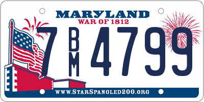 MD license plate 7BM4799