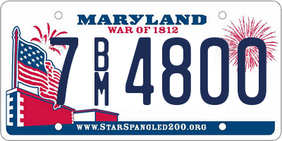 MD license plate 7BM4800