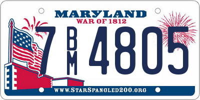 MD license plate 7BM4805