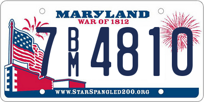 MD license plate 7BM4810