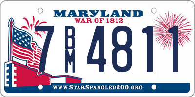 MD license plate 7BM4811