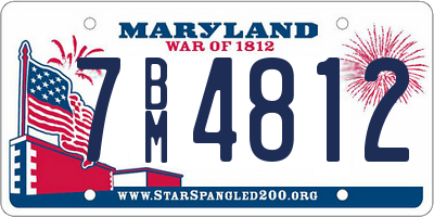 MD license plate 7BM4812