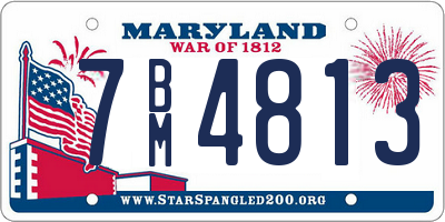 MD license plate 7BM4813