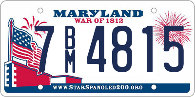 MD license plate 7BM4815