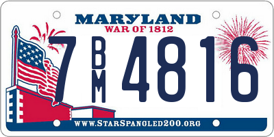 MD license plate 7BM4816