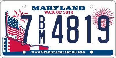 MD license plate 7BM4819