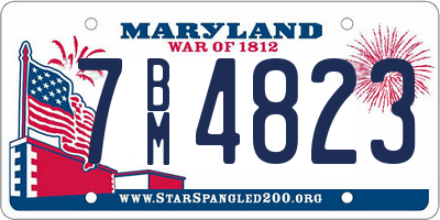 MD license plate 7BM4823