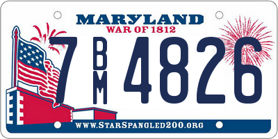 MD license plate 7BM4826