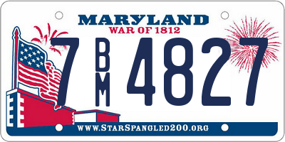 MD license plate 7BM4827