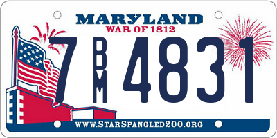 MD license plate 7BM4831