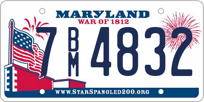 MD license plate 7BM4832