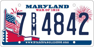 MD license plate 7BM4842