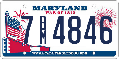 MD license plate 7BM4846