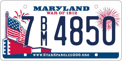 MD license plate 7BM4850