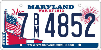 MD license plate 7BM4852