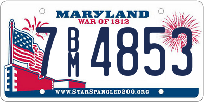 MD license plate 7BM4853