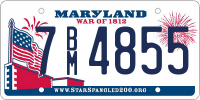 MD license plate 7BM4855