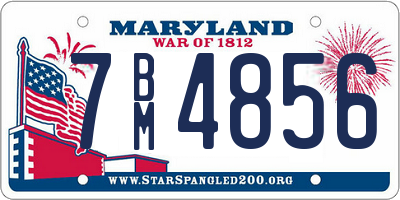 MD license plate 7BM4856