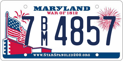 MD license plate 7BM4857