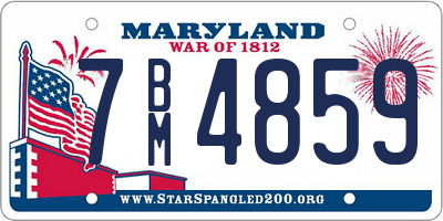 MD license plate 7BM4859