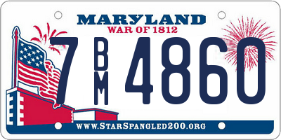 MD license plate 7BM4860