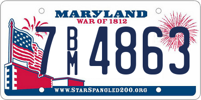 MD license plate 7BM4863