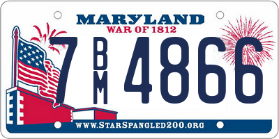 MD license plate 7BM4866