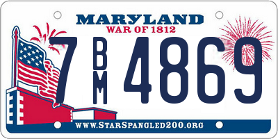 MD license plate 7BM4869