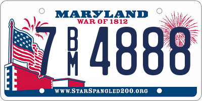 MD license plate 7BM4888