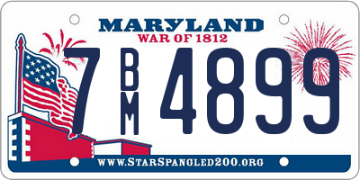 MD license plate 7BM4899