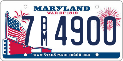 MD license plate 7BM4900