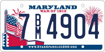 MD license plate 7BM4904